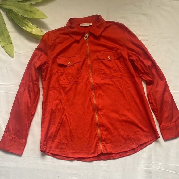 ⭐️MICHAEL Kors Long Sleeve Zip-up Shirt Blouse⭐️ - Picture 3 of 10